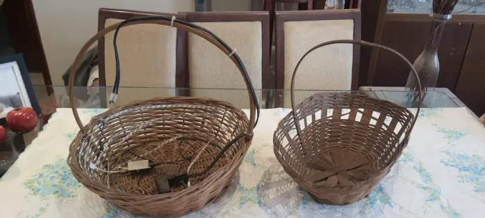 2 Cestos de palha para pães ou frutas
