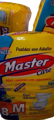 Fralda Geriátrica Tam.: M, G e GG - Pcte C/ 8 - Master Care