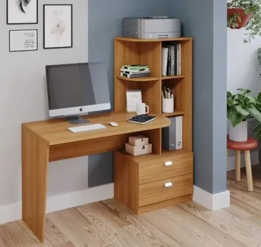 Mesa de estudos com estante Lateral (Escrivaninha) elisa - frete gratuito