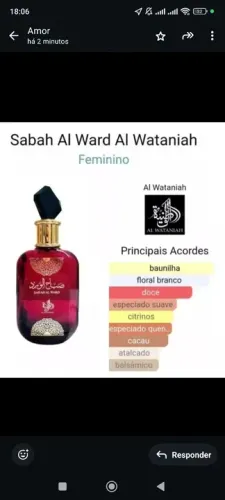 Perfume Sabah Al Ward Al Wataniah Feminino. Novo.  ORIGINAL 