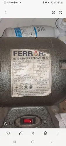 Moto Esmeril Ferrari para Bancada ME-6" com Proteção Visual Bivolt