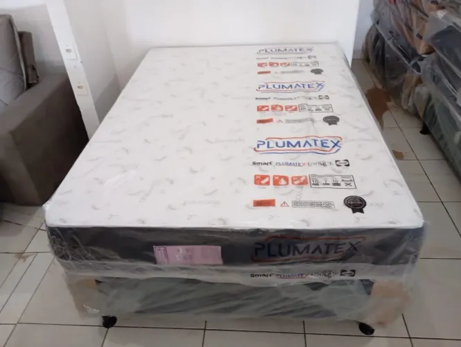Cama box casal base mais colchão d 33 29 cm 