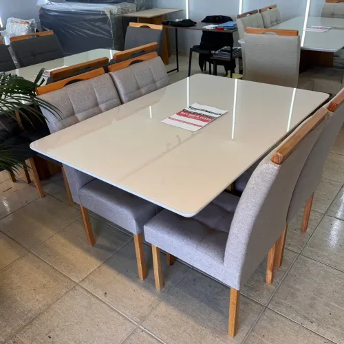 Mesa Offwhite 1,35x0,90 + 4 Cadeiras 