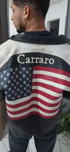 Jaqueta Masculina De Couro Legítimo Motoqueiro 