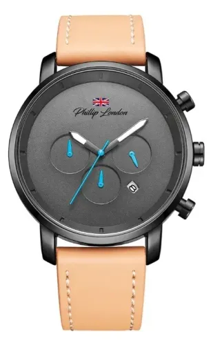 Relógio de Pulso Masculino Phillip London Minimalista Spruce Light Brown - NOVO 