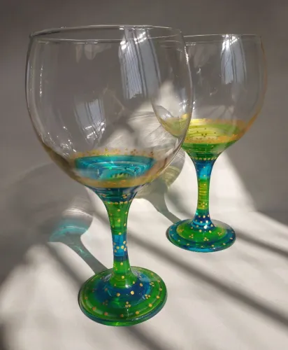 Taça Gin Colorida Vidro 