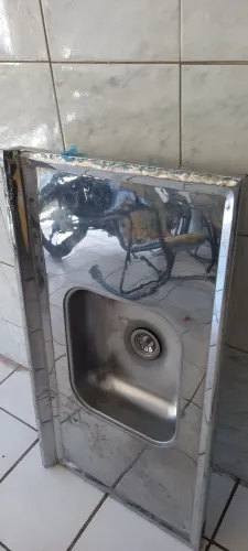 Pia de aço inox 1,00m× 55cm