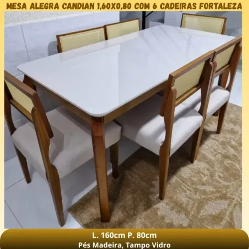 Mesa de Jantar com 06 cadeiras Madeira