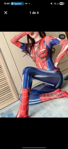 Fantasia cosplay mulher aranha 
