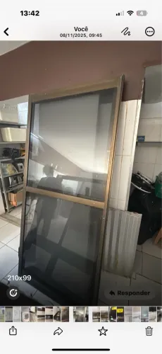 2 portas de alumínio de correr