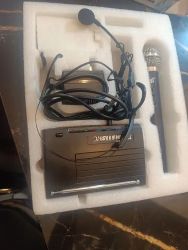 Microfone Sem Fio TSI MS115MC UHF - Semi-novo (Mão + Auricular)