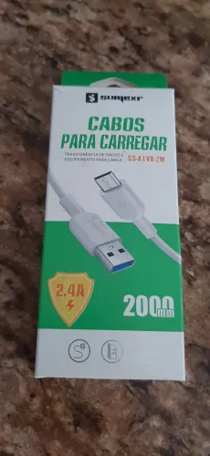 Cabo usb para carregar v8