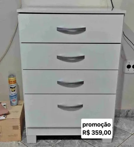 Cômoda Solteiro 4 Gavetas Novo