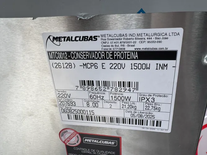 VENDO UM CONSERVADOR DE PROTEÍNAS METALCUBAS NOVO