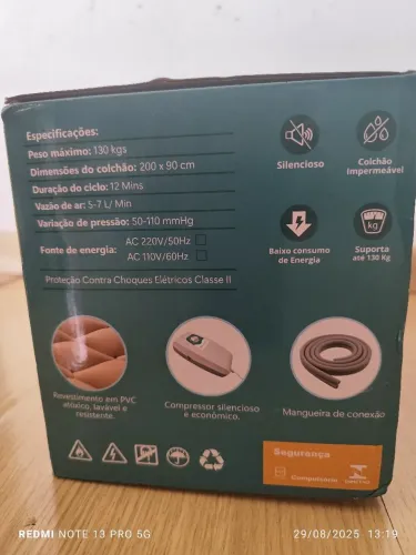 VENDO COLCHÃO PNEUMÁTICO SOLTEIRO NOVO, LACRADO NA CAIXA.