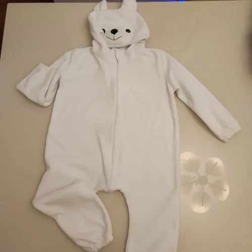 Macacão Fleece Urso Polar 3 anos Novo