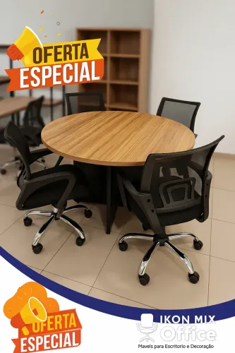 MESA DE REUNIAO COM CADEIRAS DE ESCRITORIO - LOJA IKONMIXOFFICE