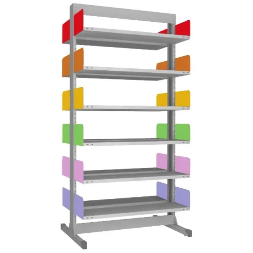 Estante Dupla de Aço Colorida - Estante Dupla Colorida para Biblioteca