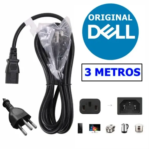 Cabo De Força ATX - 3 Metros - 10A/250V - Bitola 3x1,00mm - Padrão Novo 3 Pinos
