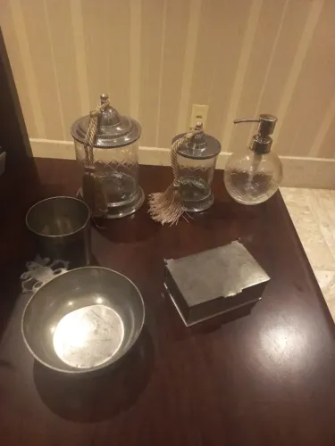 Frasco de Vidro Dispenser Provador de Vinho Caixa e Copo de Prata
