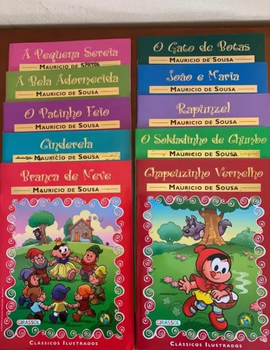 Coleção livros clássicos ilustrados Maurício de Souza turma da Mônica