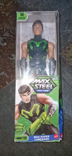 Boneco max steel "max super lançador" novo