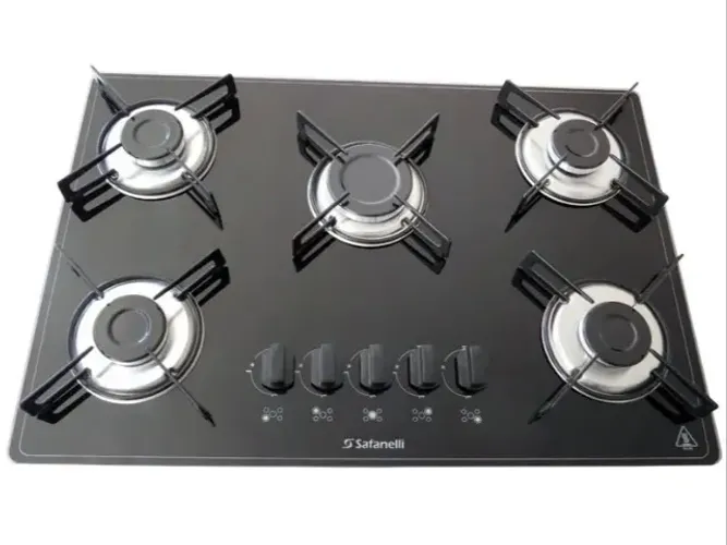 Fogão Cooktop 5 Bocas Safanelli com Acendimento Superautomático Preto FSP504 - NOVO!