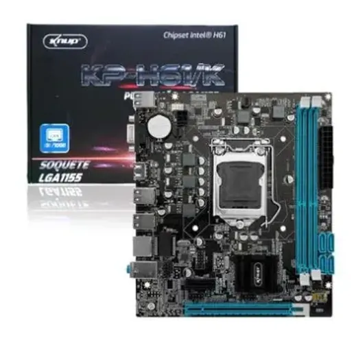 Placa Mãe Lga1155 Chipset Intel H61 Knup Lan 1000 Ddr3 Knup KP-H61/K, Hdmi, Vga 