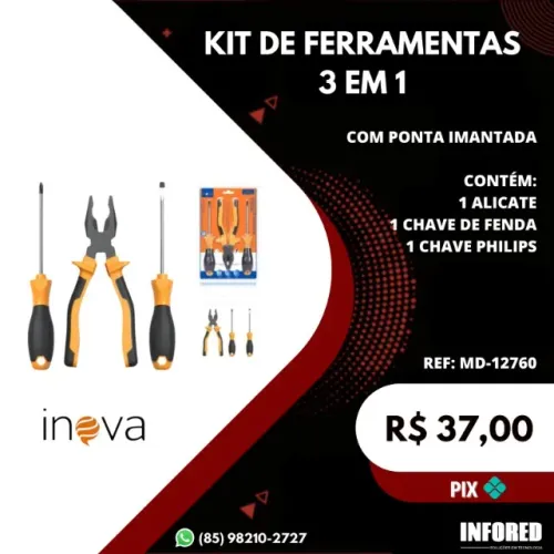 Kit de ferramentas 3 em 1 MD-12760