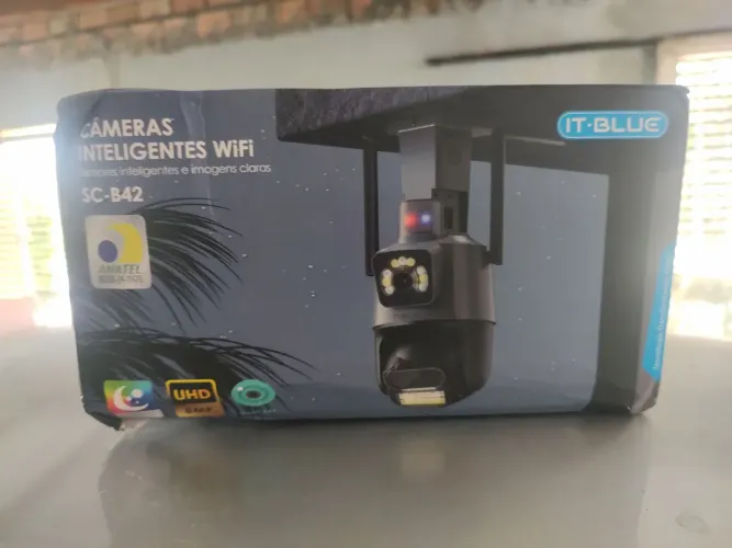 Câmera de segurança dupla lente imagem 4K