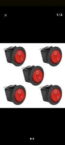 5x Interruptor redondo Gangorra led vermelho