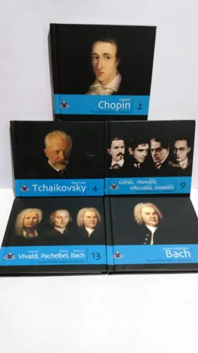 Lote CDs música clássica cd e livro Chopin Tchaikovsky Villa-lobos Vivaldi Bach CD