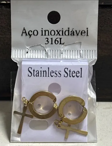 Brinco Aço Inoxidável Dourado