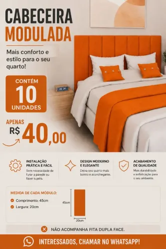 Cabeceira modular (Contém 10 peças)