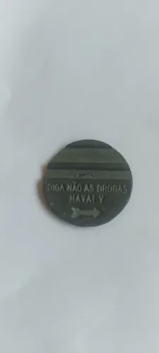 TOKEN FICHA DE FLIPERAMA ANOS 1980/90. COM INSCRIÇÃO DIGA NÃO AS DROGAS- HAVAI V- VINTAGE