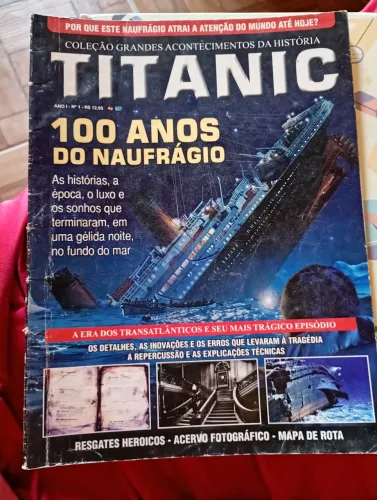 coleção grandes acontecimentos da história Titanic revista de 2012