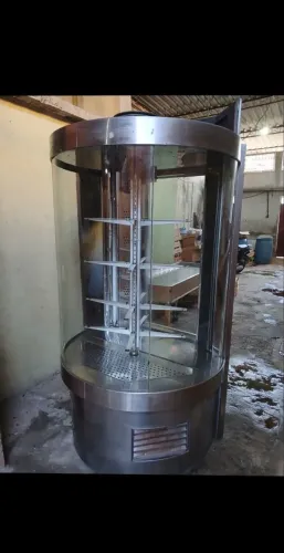 expositor de bolo refrigerado giratório redondo