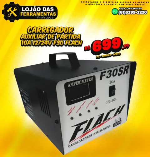 Carregador Auxiliar de Partida 10A 12/24v F30 Flach