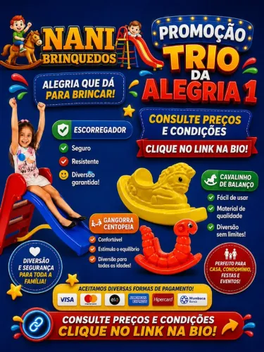 Brinquedos de playgrounds a pronta entrega ou retirada