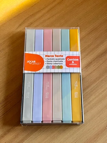 Kit Marca Texto Jocar Office - 6 Cores Pastel | Novo