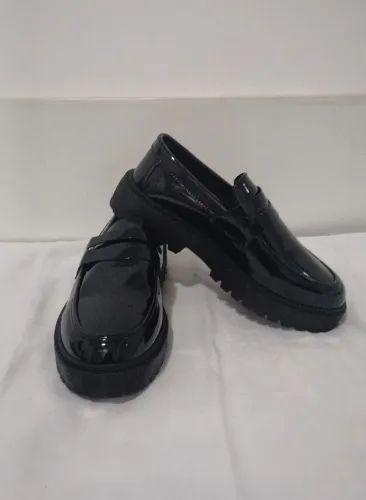Calçado Mocassim Slip-on Auto-brilho Preto