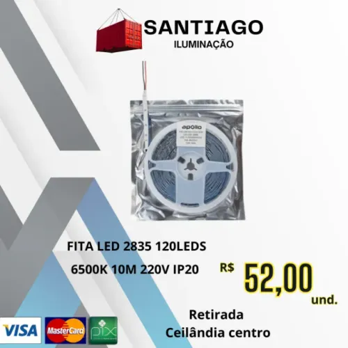 FITA LED 2835 120LEDS 6500K 10M 220V IP20