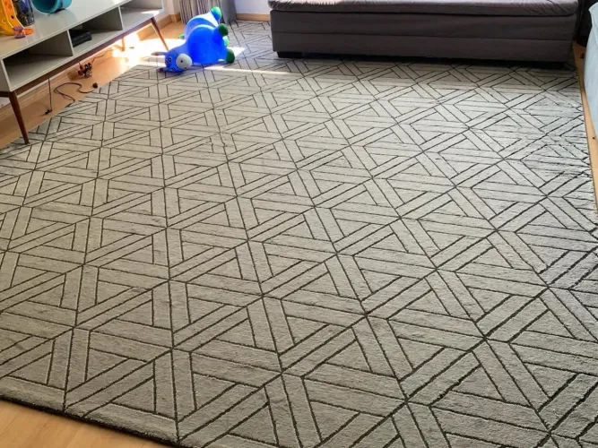 Tapete Turco Premium Cinza Geométrico 2,80 x 3,80 m
