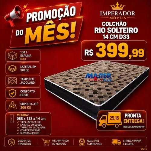 Colchão Rio solteiro 14cm D33