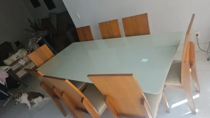 Mesa 2,20m com 8 cadeiras