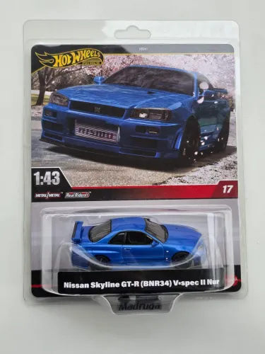 Hot Wheels Premium 1/43 Nissan Skyline Gtr R34 Vspec Nurb Azul Japones JDM - Gt-r