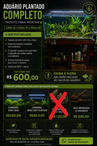 Aquário + Base + Sistema de filtragem
