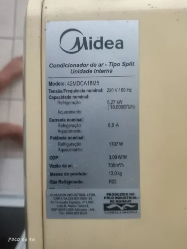 Ar Condicionado Split Midea 18.000 e 12.000