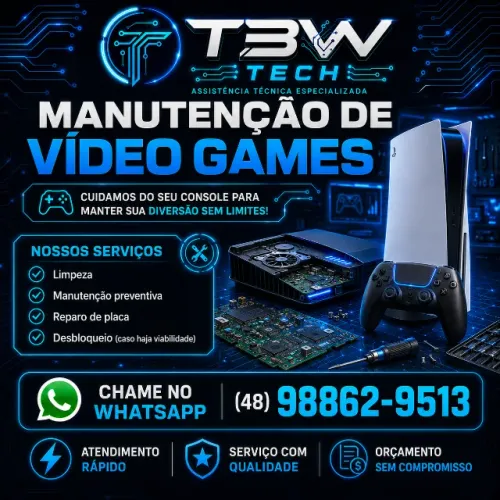 Manutenção de Computadores, Notebooks e Vídeo Games.