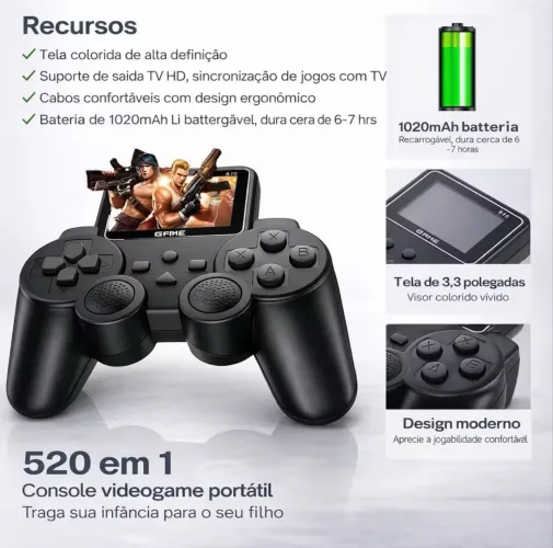 VIDEOGAME 520 JOGOS 